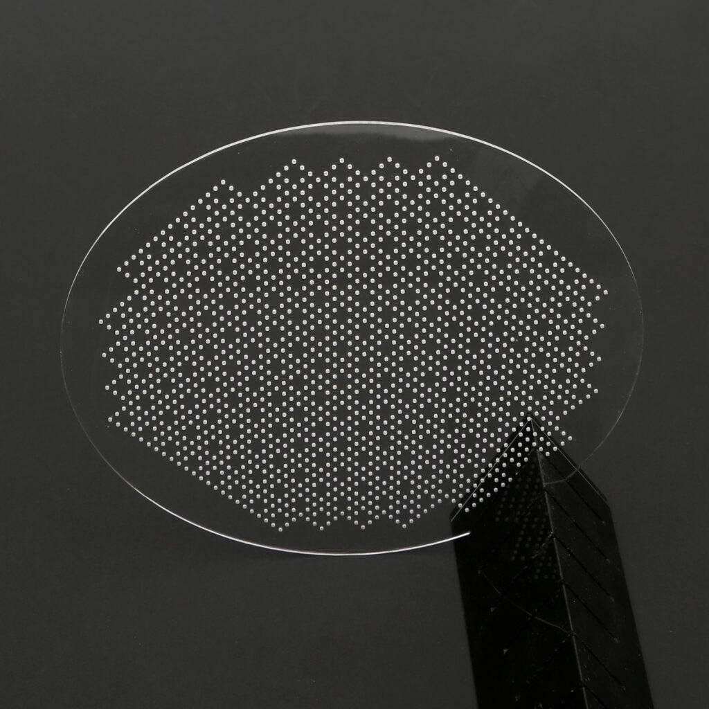 Copper-filled microvia process sample