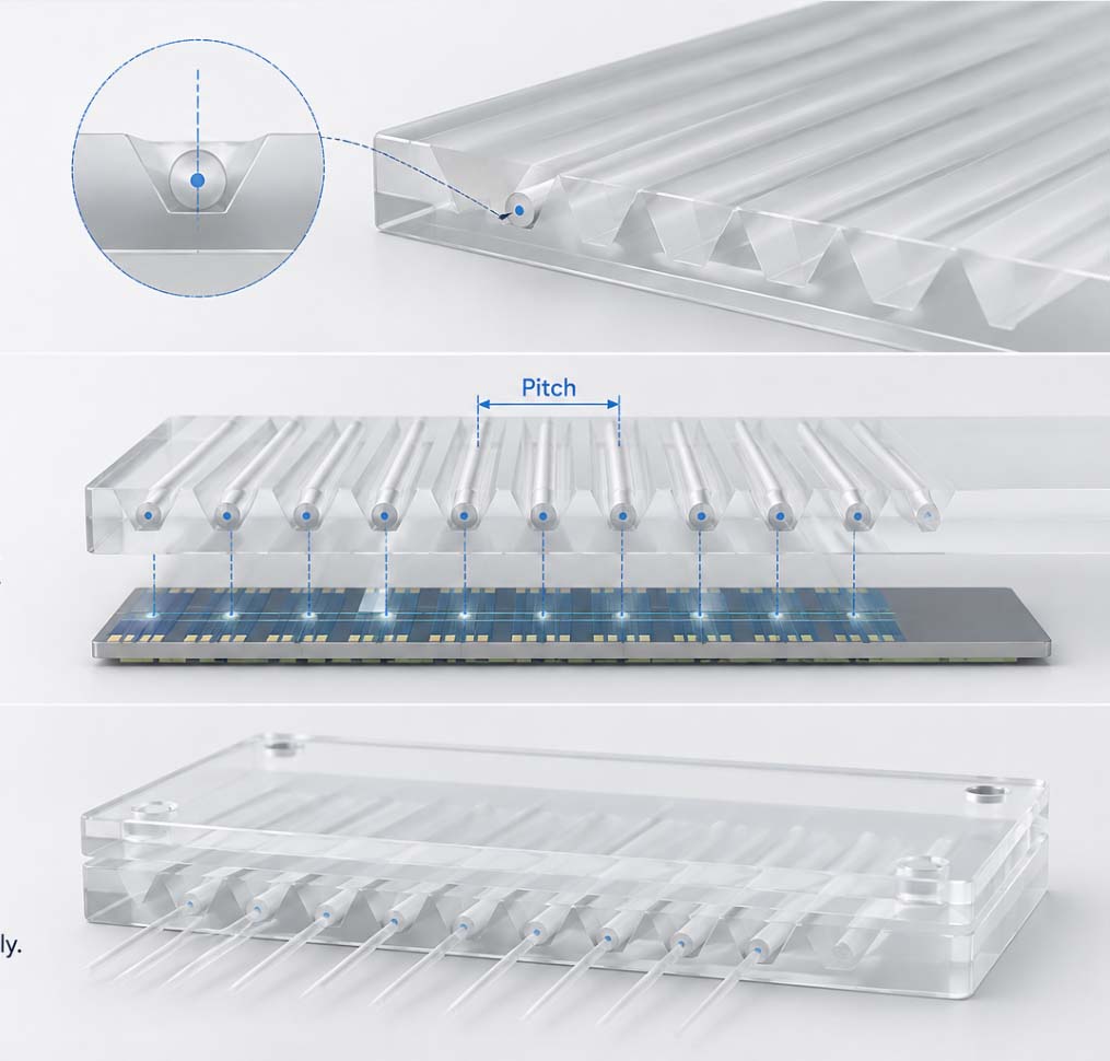 V-Groove Glass Substrates for Fiber Arrays