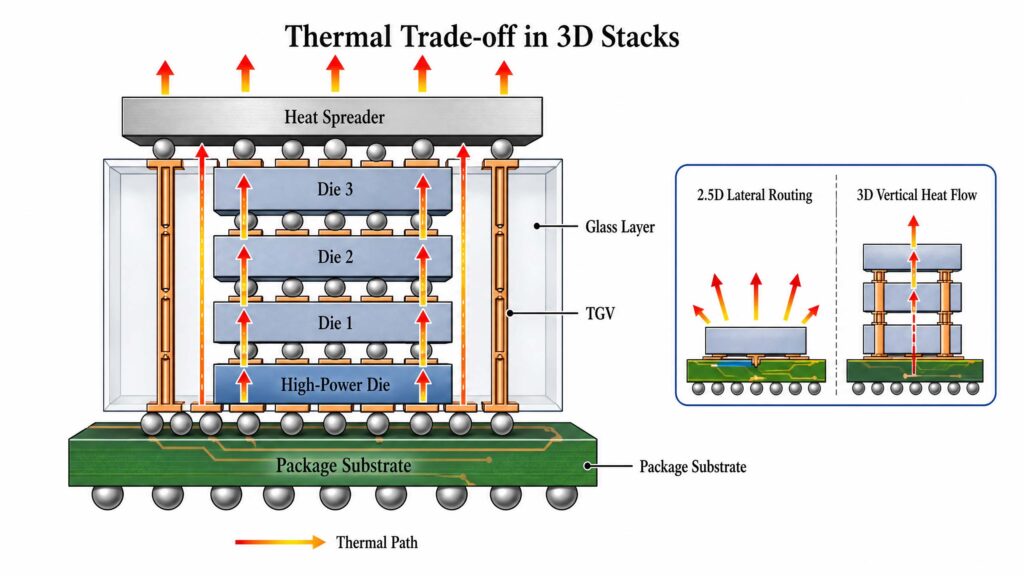The Thermal Trade-off in 3D Stacks
